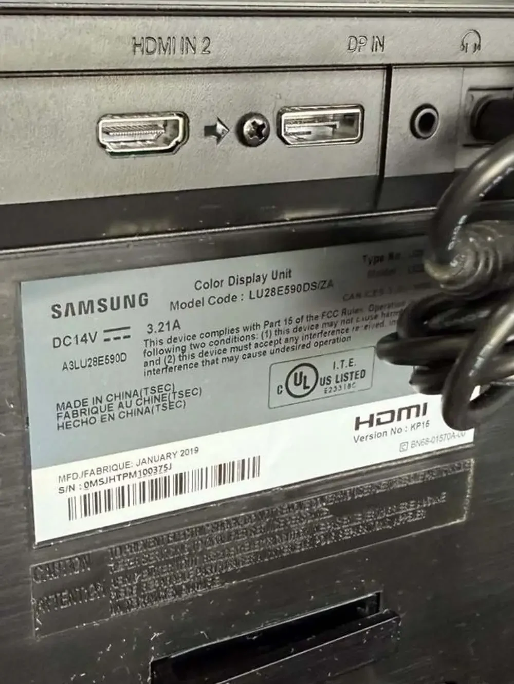 Samsung LU28E590DS/ZA U28E590D 28-Inch 4K Monitor W/Power Adapter tested